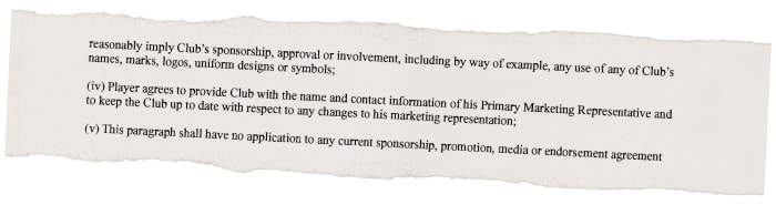 A screenshot of Lamar Jackson’s contract with the Ravens.